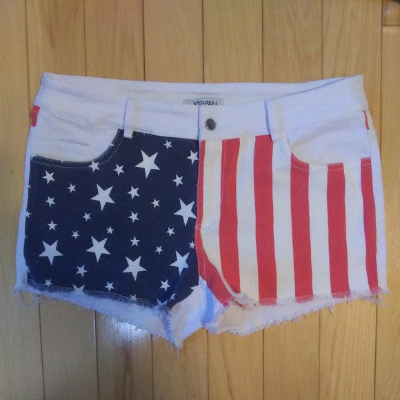 Fourth of July , Patriotic, Flag cut off shorts large - Picture 2 of 13